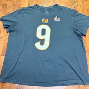 Nike Joe Burrow Cincinnati Bengals Men XXL Black Super Bowl LVI T-Shirt N199P